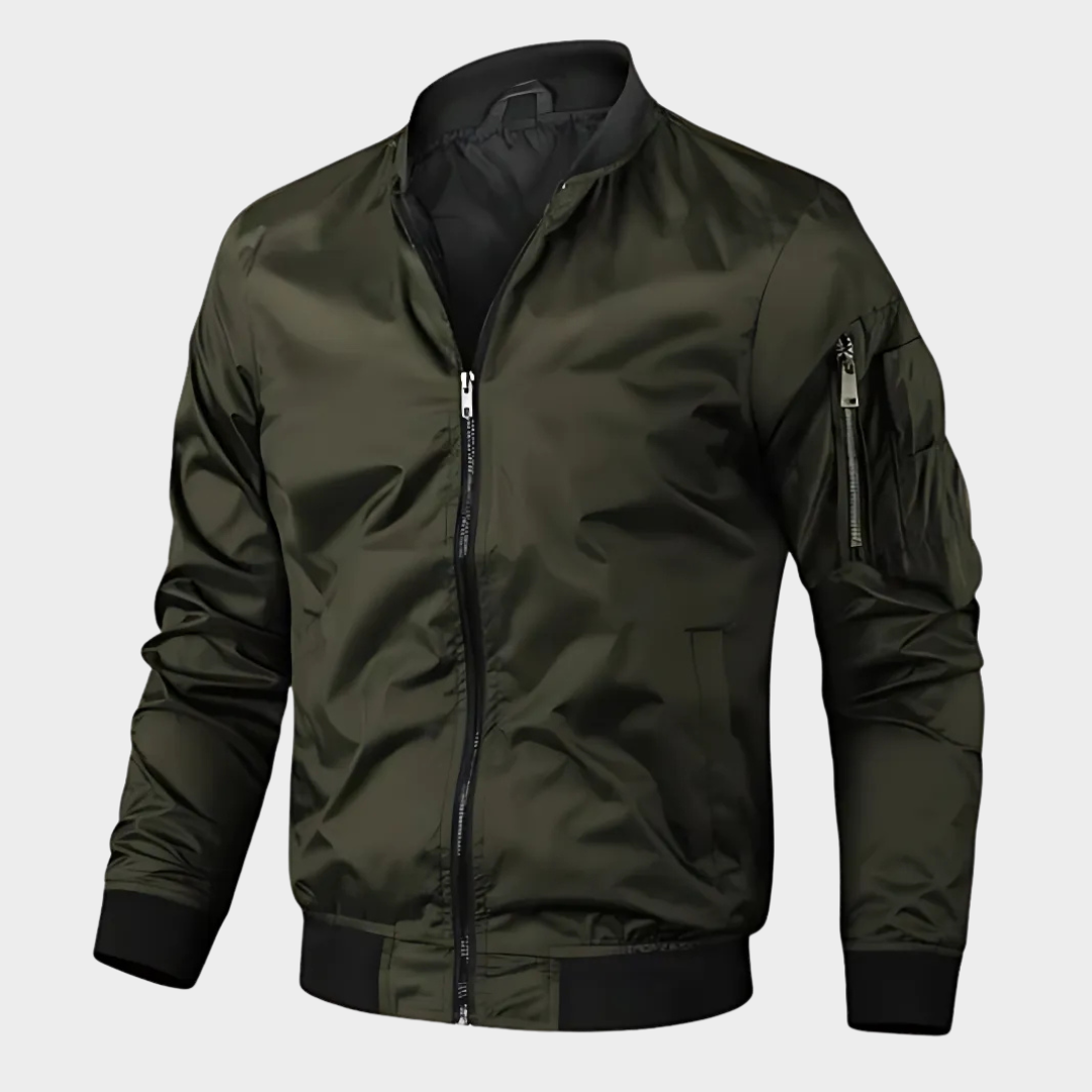 Men's Bomber Jacket – Classic Zip-Up – Ribbed Cuffs – Casual Lightweight Outerwear – Multiple Colours