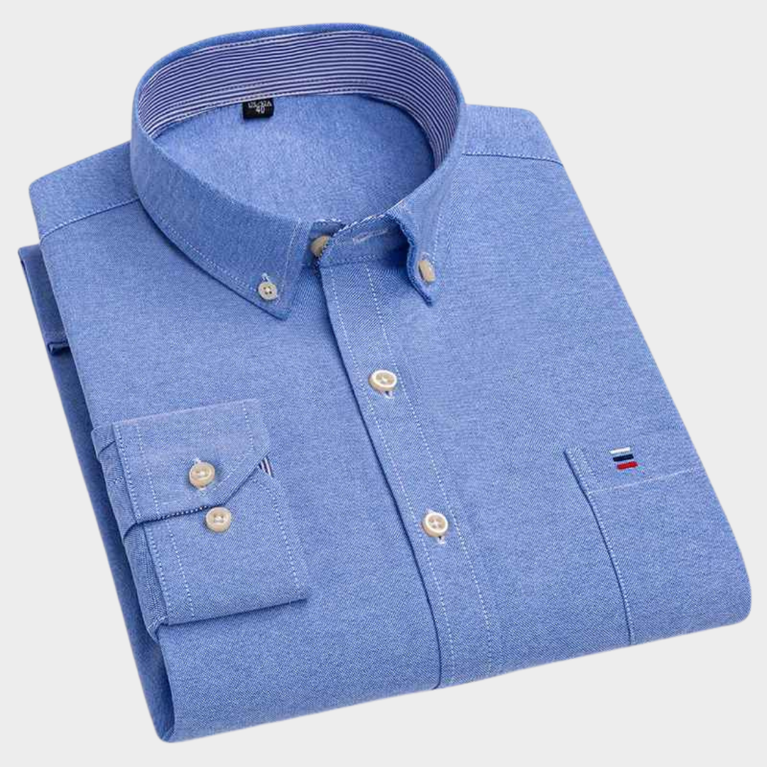 Men's Oxford Shirt - Long Sleeve Regular Fit - 100% Cotton - Casual & Formal Wear - Multiple Colours