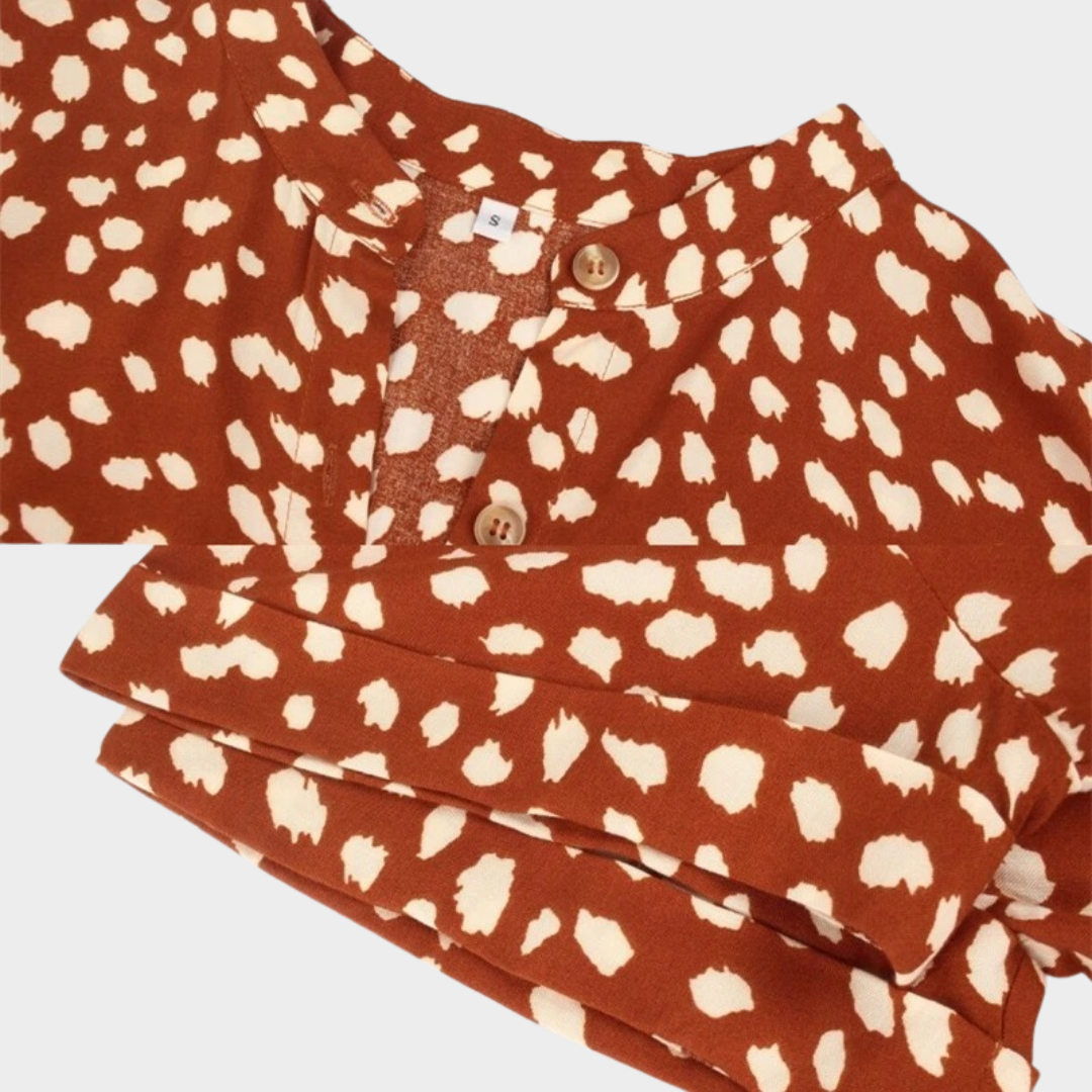 Women’s A-Line Midi Shirt Dress – Relaxed Fit – Leopard Print – Lightweight Fabric – Multiple Colours