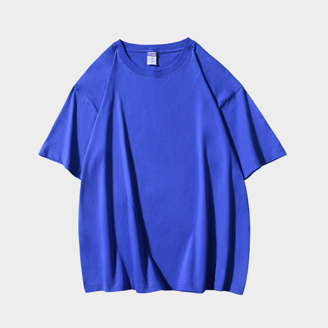 Men's Classic Cotton T-Shirt - Small Round Collar - Short Sleeve - Soft & Breathable - Multiple Colours