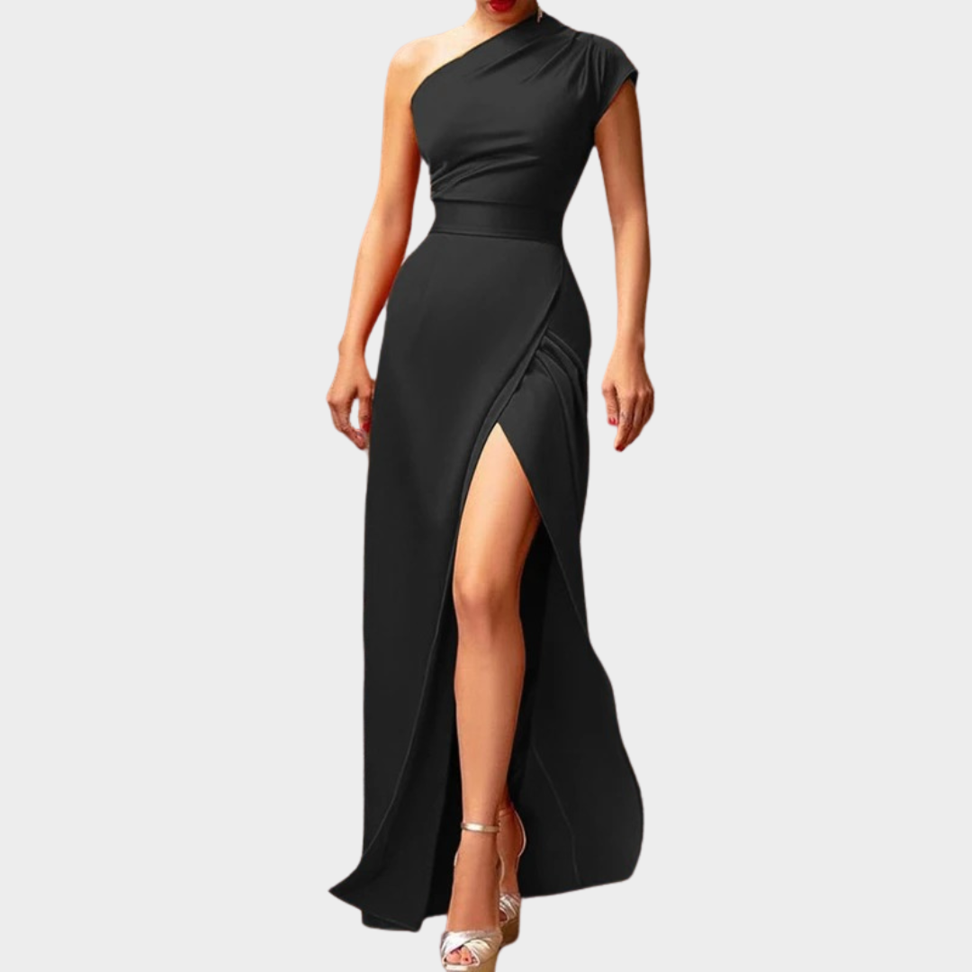 Women’s Maxi Dress – One Shoulder Sleeveless Bodycon – Elegant Slit Design – Lightweight Stretch Fabric – Multiple Colours