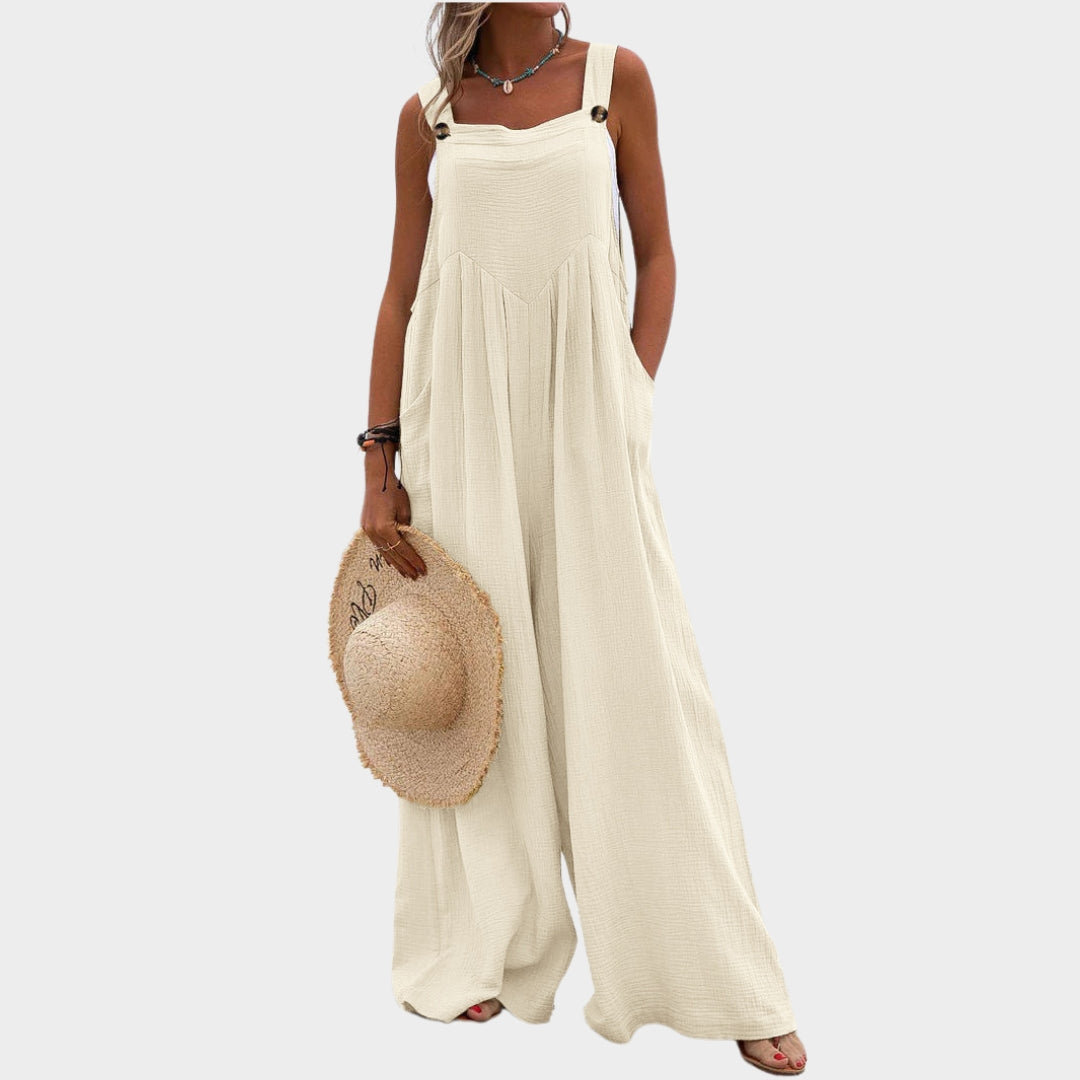 Women Lace-Up Hollow Out Jumpsuit – Long Pants, V-Neck, Elegant Office Rompers