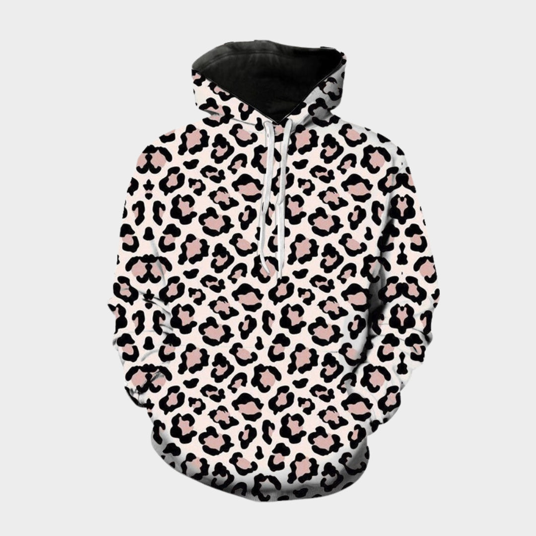 3D Printed Leopard Hoodie - Women's Sweatshirt - Long Sleeve Streetwear