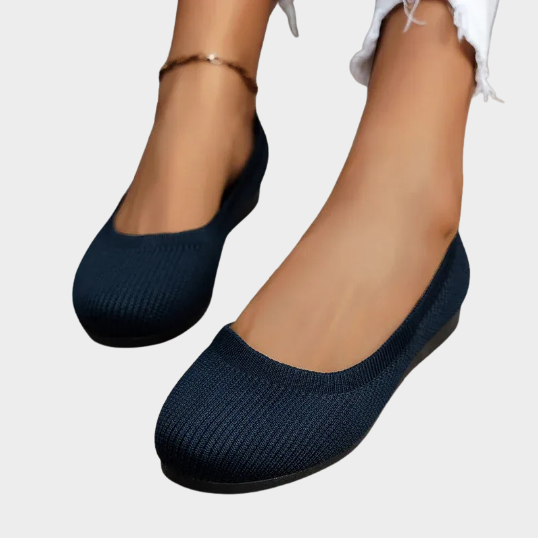 Women Breathable Slip On Flat Shoes – Knitting Sock Style – Round Toe – Lightweight – Multiple Colours