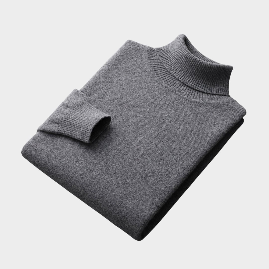 Men’s 100% Merino Cashmere Sweater – Old Money Knitted Pullover, Padded Warm Loose Fit, Black/Blue/White