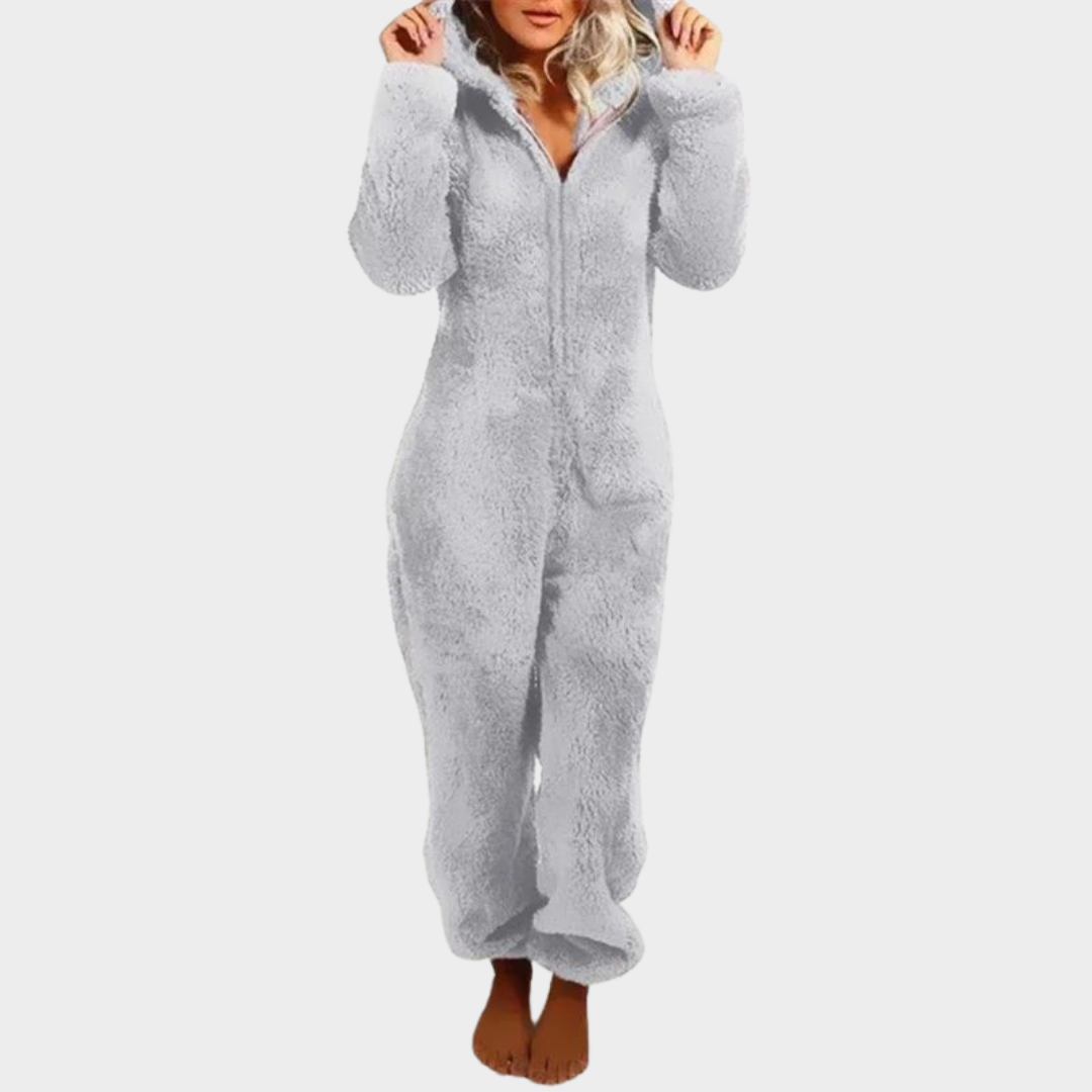 Women’s Hooded Onesie Pajamas – Soft Fleece – Zip Closure – Warm & Cozy Loungewear – Multiple Colours