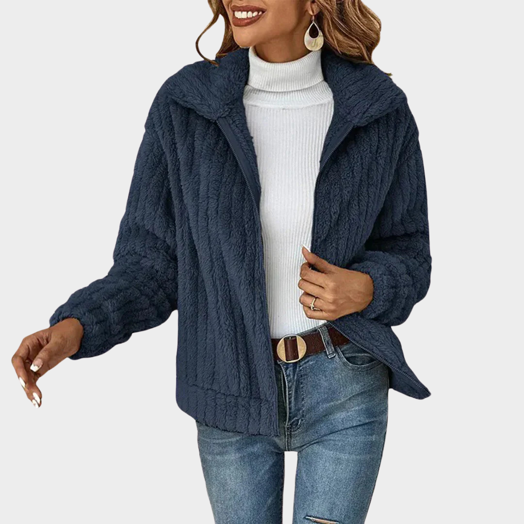 Women's Lapel Jacket – Elegant Solid Color Coat – Warm Casual Outerwear – Stylish Fit – Multiple Colours