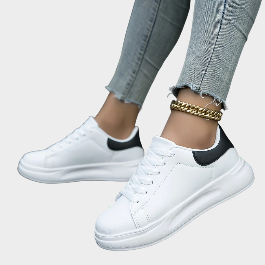 Women’s Waterproof Faux Leather Sneakers – Lightweight Casual Trainers – Wear-Resistant Sole – Multiple Colours