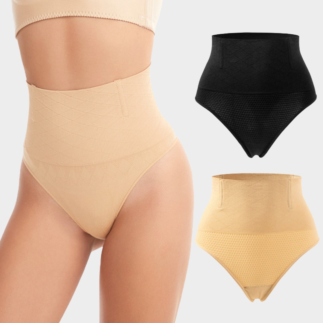 Women's High-Waist Shapewear Thong - Tummy Control & Butt Lifting - Slimming & Seamless Body Shaper
