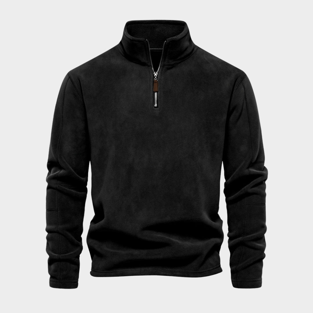 Men's Fleece Sweater - Zipper Neck - Soft Shell - Thick & Warm - Casual Fit - Multiple Colours