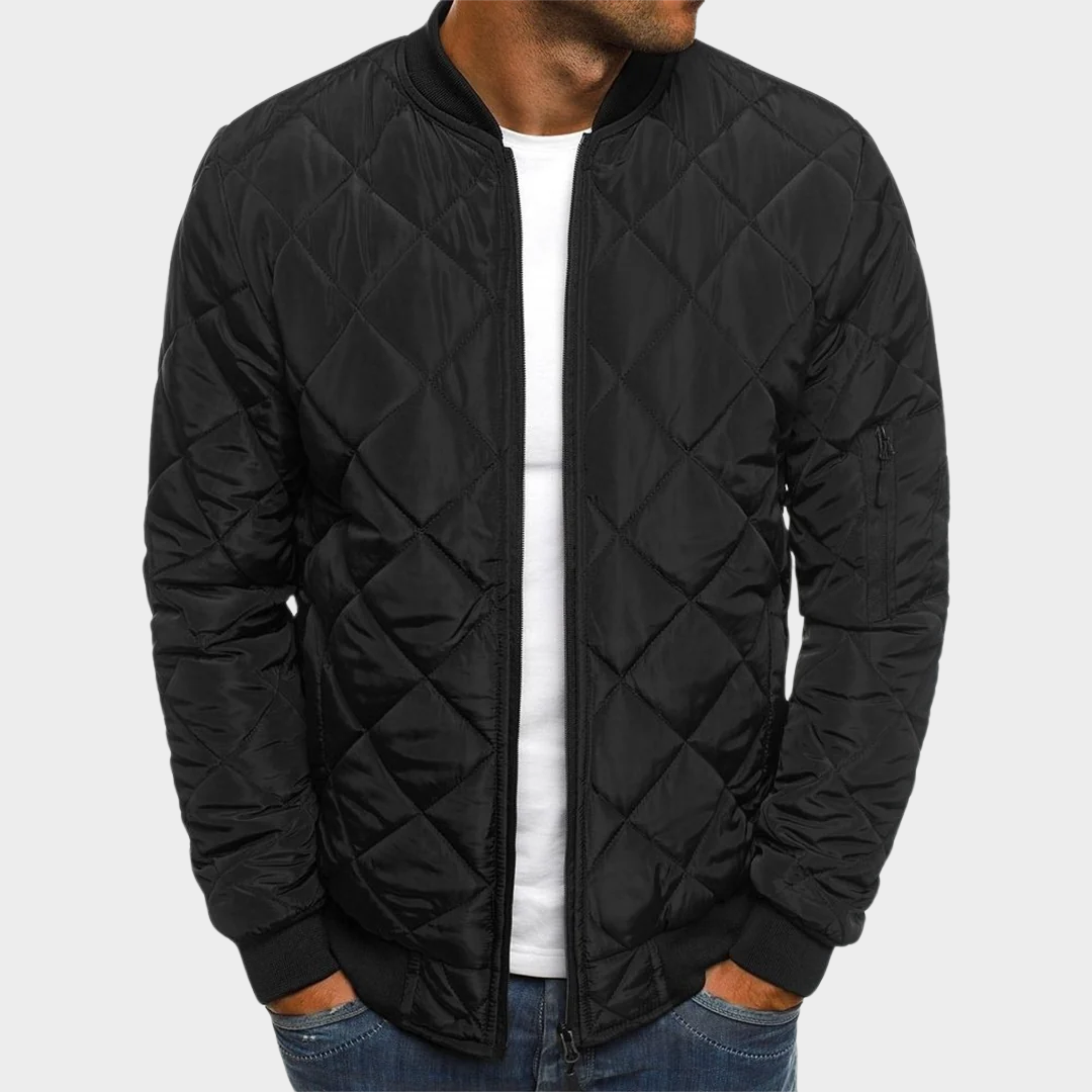 Men's Puffer Jacket – Plaid Cotton-Padded Coat – Warm Insulated Outerwear – Comfortable Fit – Multiple Colours