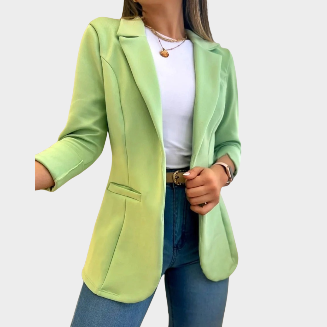 Women's Blazer Jacket – Elegant Office Lady Long Sleeve Suit Collar Coat – Fashionable Casual Outerwear – Multiple Colours