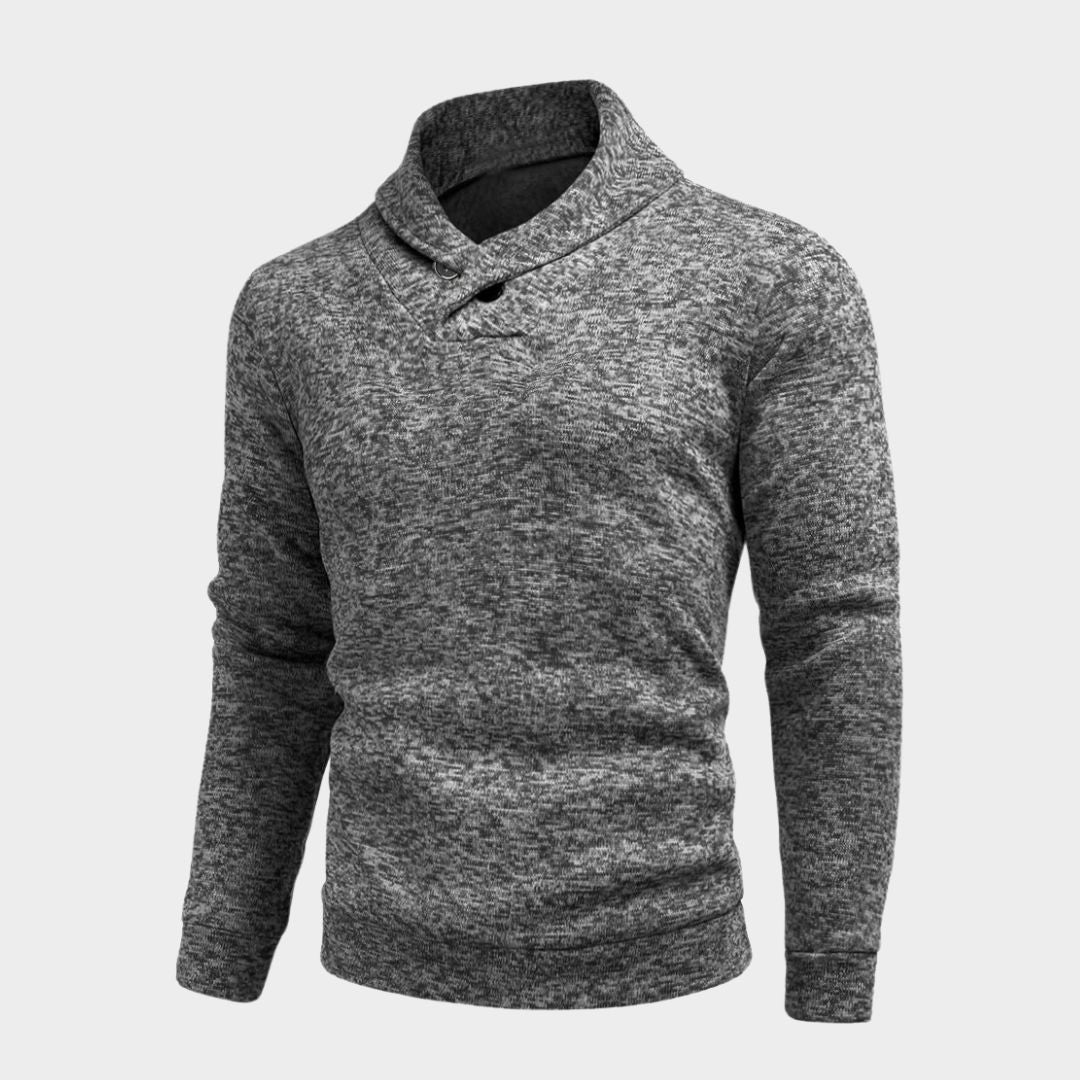 Men's High Neck Stripe Sweater – Casual Slim Fit Long Sleeve Warm Elastic Knit (Light Grey, Dark Grey, and More)