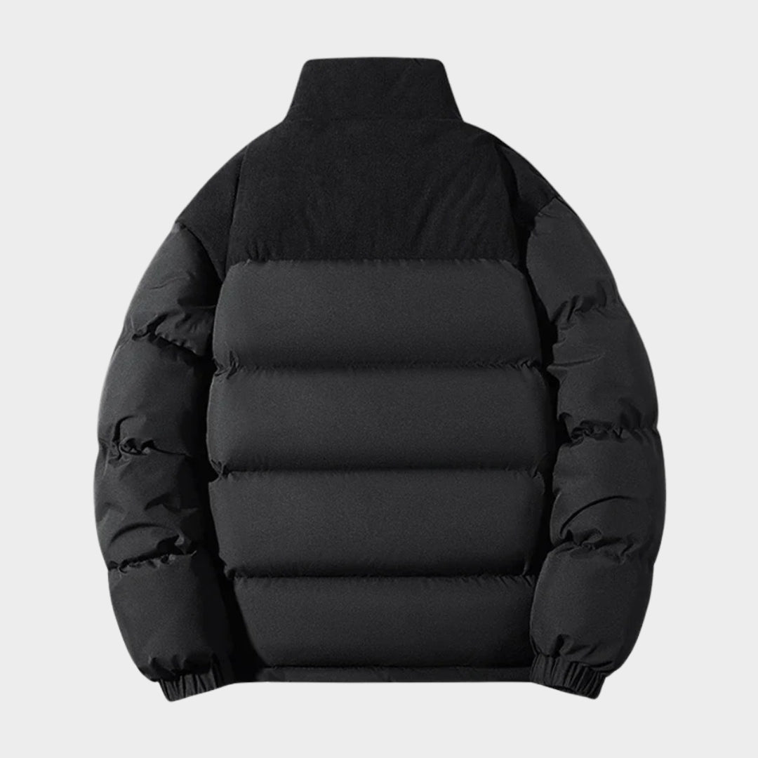 Men's Thick Winter Coat - Solid Color Puffer Jacket, Cotton Padded, Casual Fashion Outerwear, Purple, Black, and More