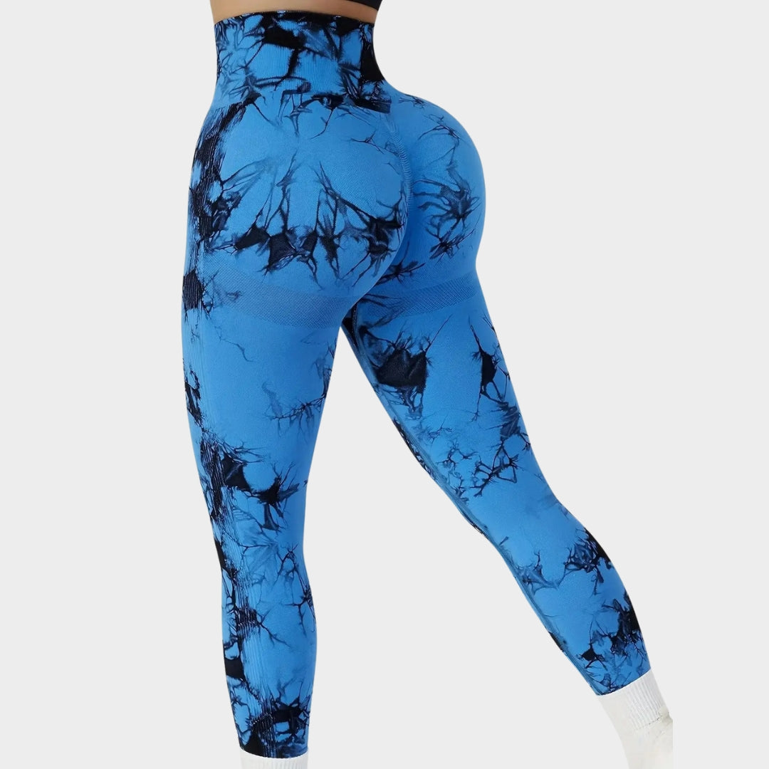 Women's Tie-Dye Seamless High-Waist Leggings - Butt-Lifting Stretch Fitness & Yoga Trousers - Multiple Colours