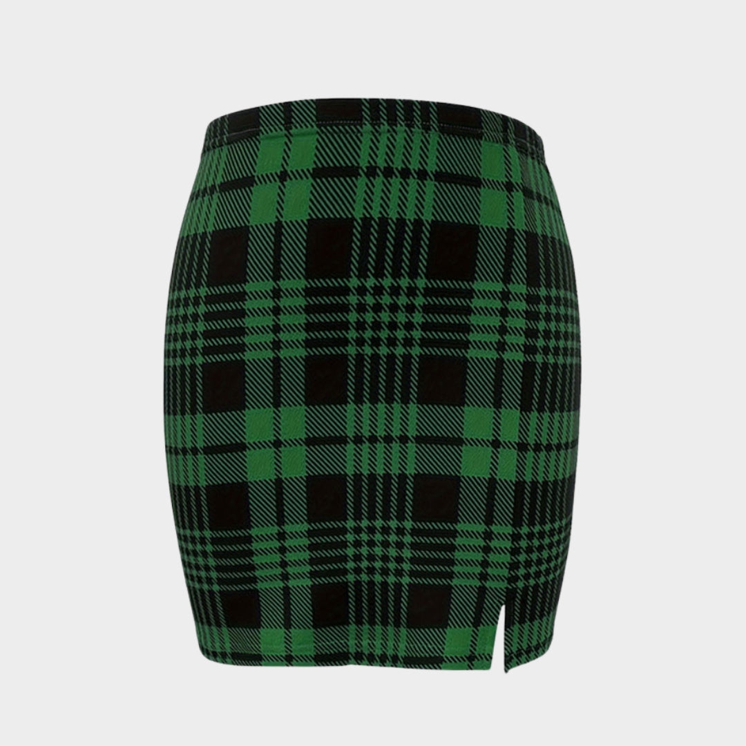Women's High-Waist Plaid Mini Skirt - Pencil Fit Short Skirt - Multiple Colours