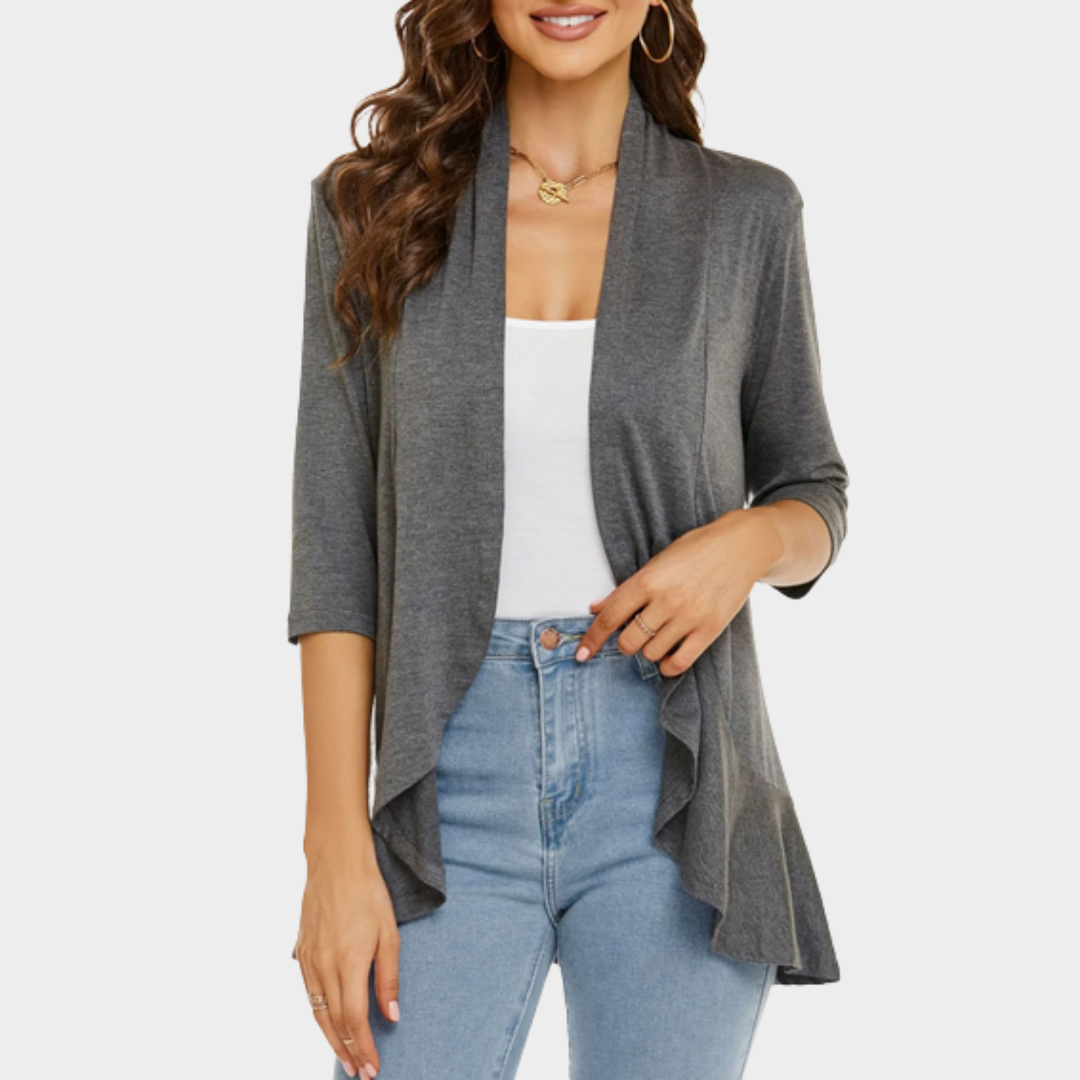 Women's Lightweight Blazer Jacket – Half Sleeve – Casual Cardigan Windbreaker – Multiple Colours