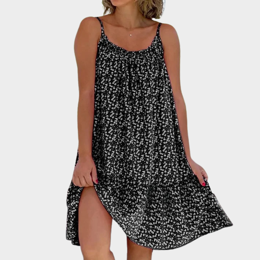 Women’s Sleeveless Swing Dress – Loose Fit Floral Print Design – Lightweight Oversized Style – Soft Comfortable Fabric – Multiple Colours