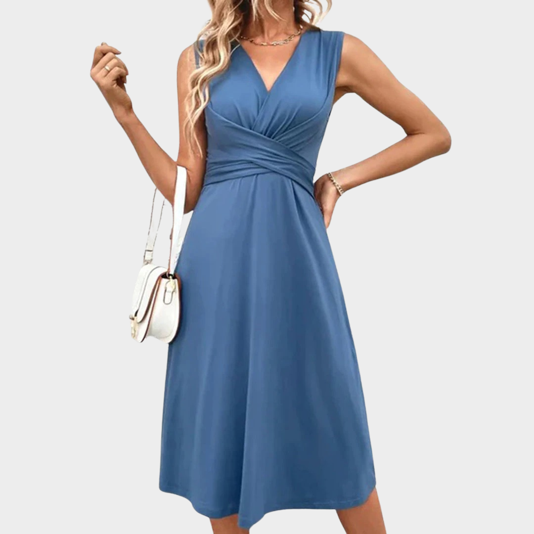 Women’s Midi Wrap Dress – Ruffled Sleeve Detail with Flattering Silhouette – Lightweight Comfortable Fit – Multiple Colours