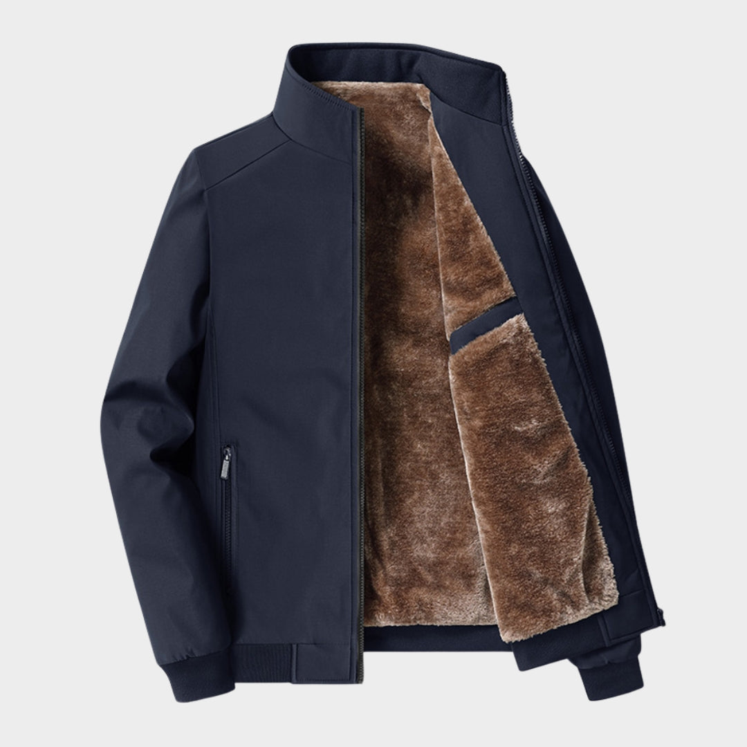 Men's Business Jacket - Fleece Thickening Solid Color, Casual Coat, Grey, Dark Blue, Black