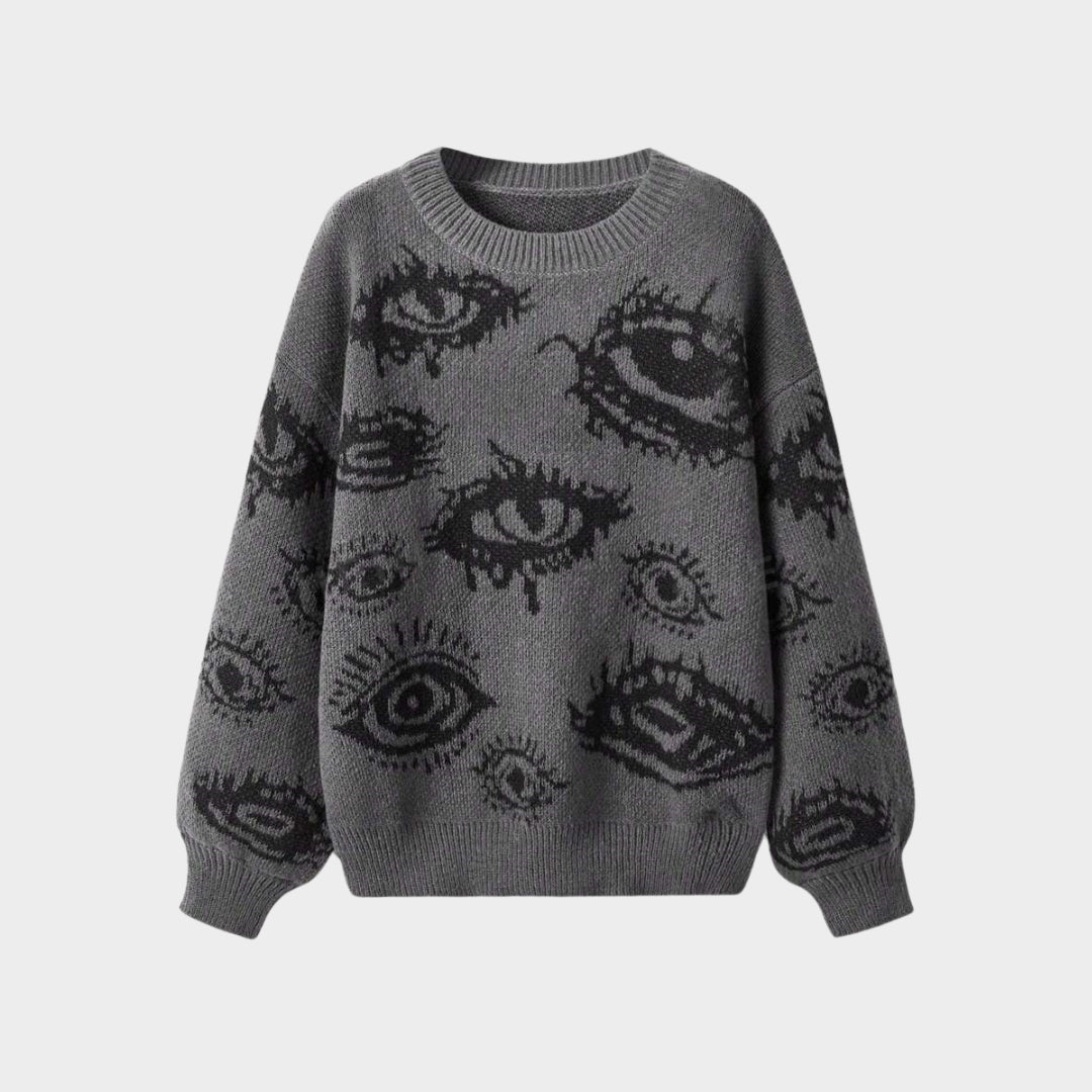 Women's Knitted Sweater - Long Sleeve Pullovers – Vintage Winter Tops in Dark Grey, Green, and More