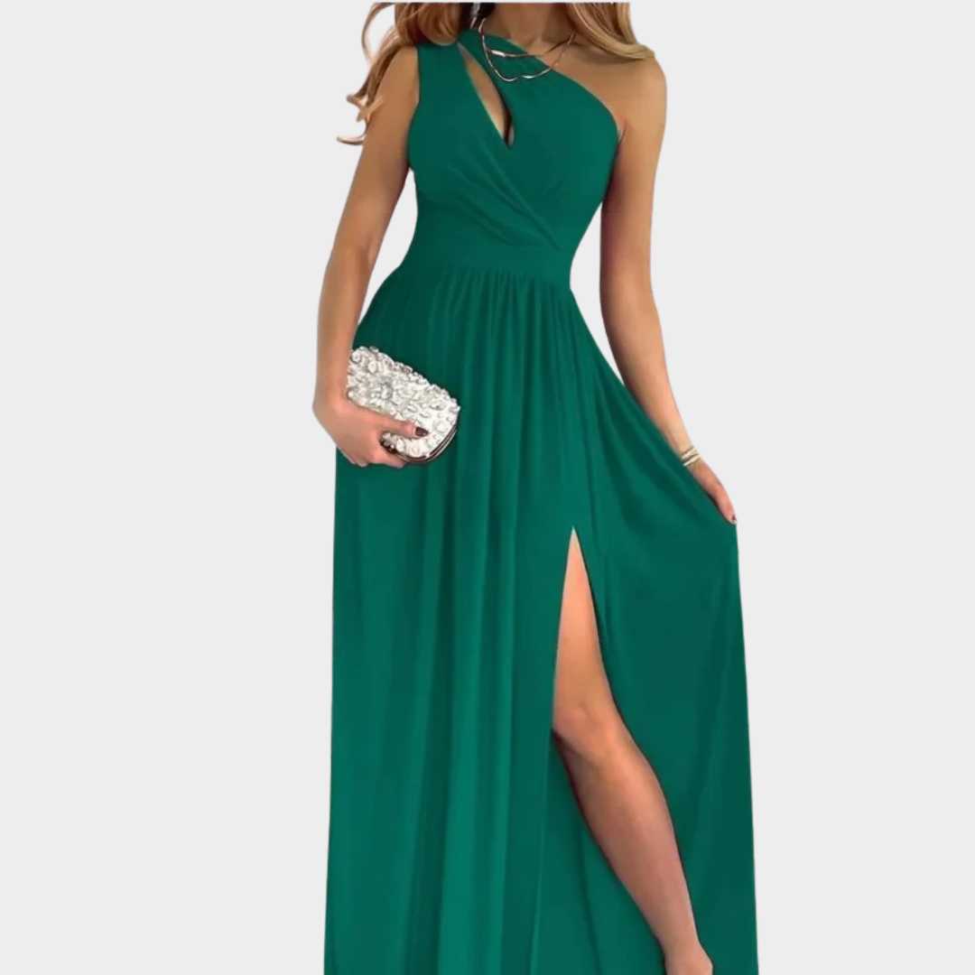 Women’s Side Slit Midi Dress – Elegant Fitted Design – Solid Colour Commute Style – Soft Lightweight Fabric – Office to Evening – Multiple Colours
