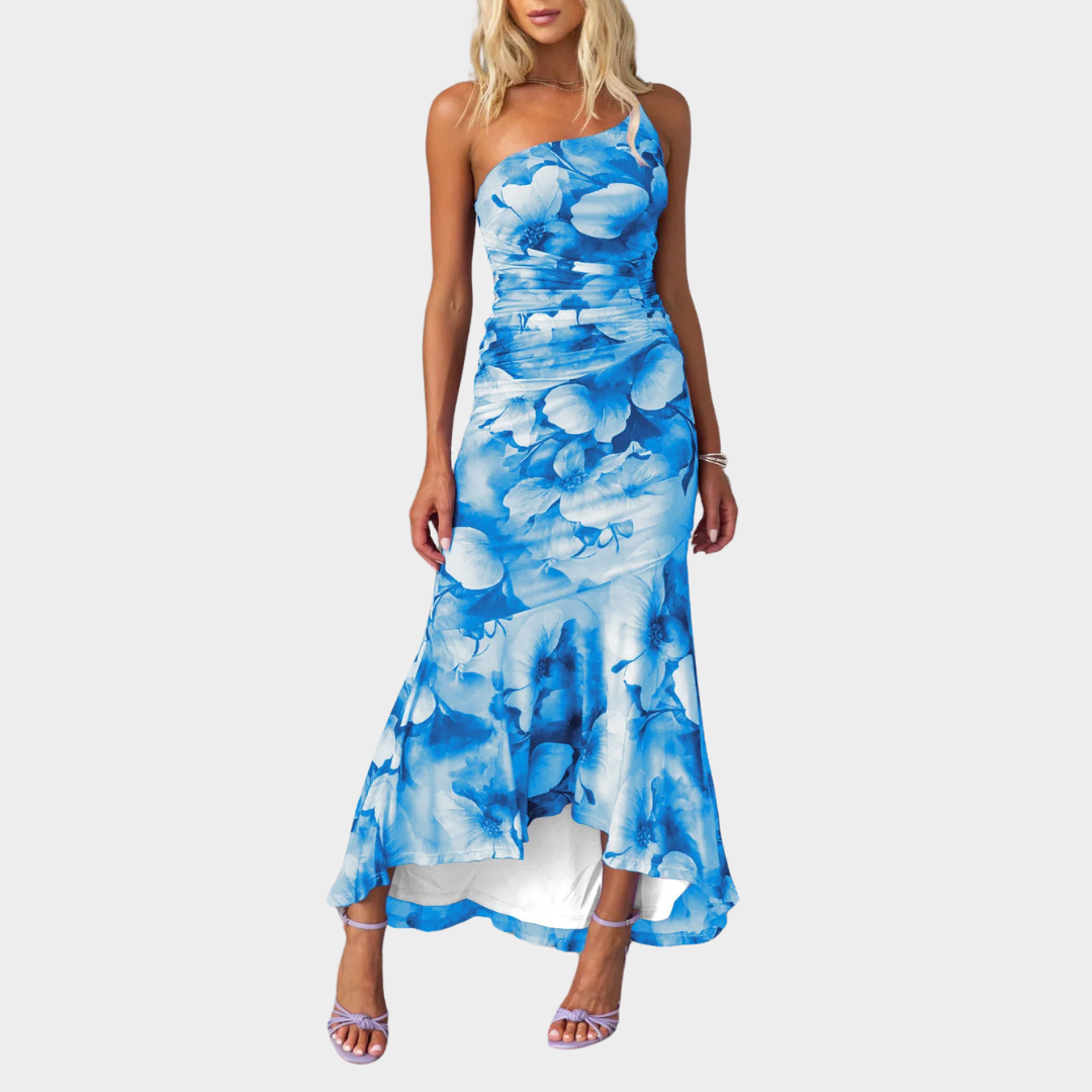 Women's Bohemian Maxi Dress – Floral Print Sleeveless Dress – Ruffle Corset Style – Elegant Fit – Multiple Colours