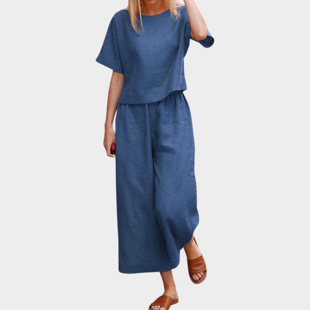 Women's Elegant Short Sleeve Suit – Two-Piece Set – Commuting Wear – Multiple Colours