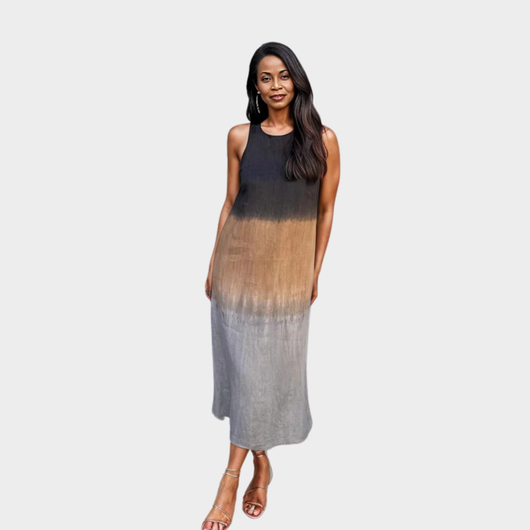 Women's Sleeveless Tie-Dye Dress – Loose Fit - Summer Split Dress - Multiple Colours