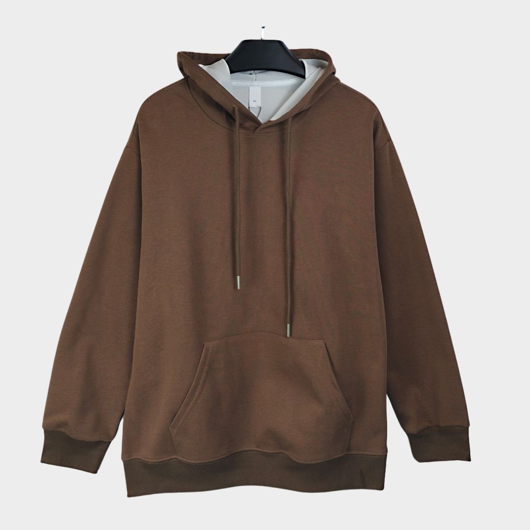 Men's Heavyweight Cotton Hoodie – Casual Pullover Sweatshirt, Loose Fit Long Sleeve Top (White, Black and More)