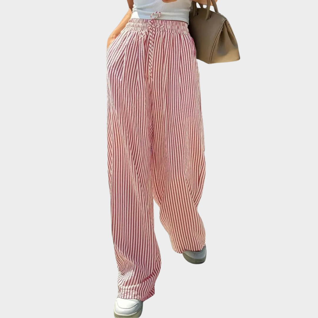 Women’s Striped Relaxed Fit Bottom – Lightweight Casual Wear with Breathable Fabric – Timeless Comfortable Design – Multiple Colours