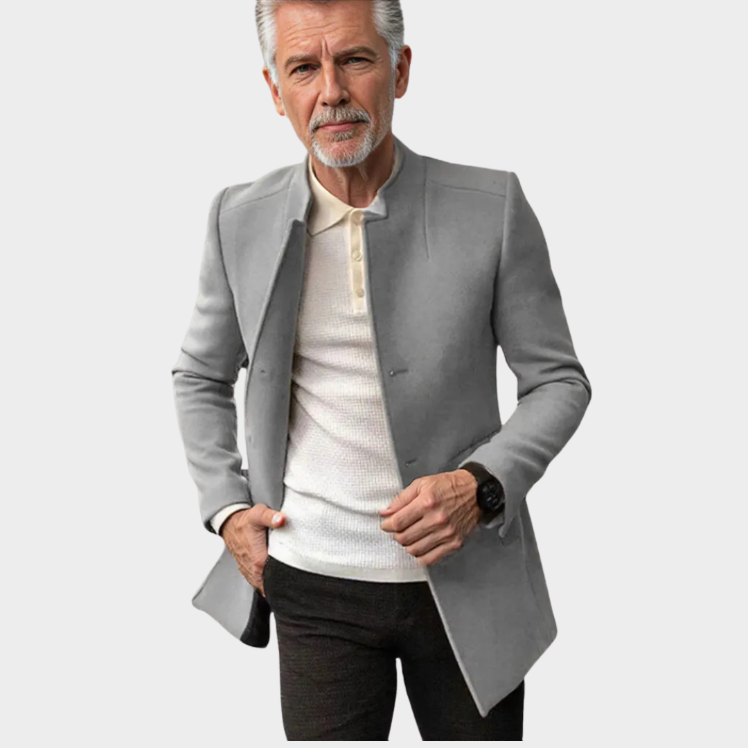Men's Business Jacket – Classic Long Coat – Windbreaker Overcoat – Vintage Style – Multiple Colours