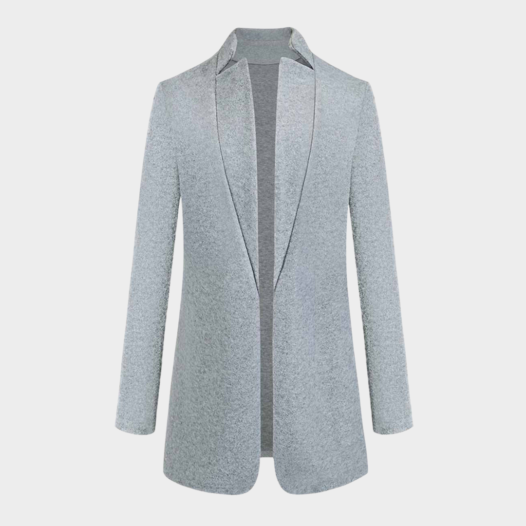 Women's Woolen Coat – Mid-Length Overcoat – Stand Collar – Slim Fit – Elegant Design – Multiple Colours