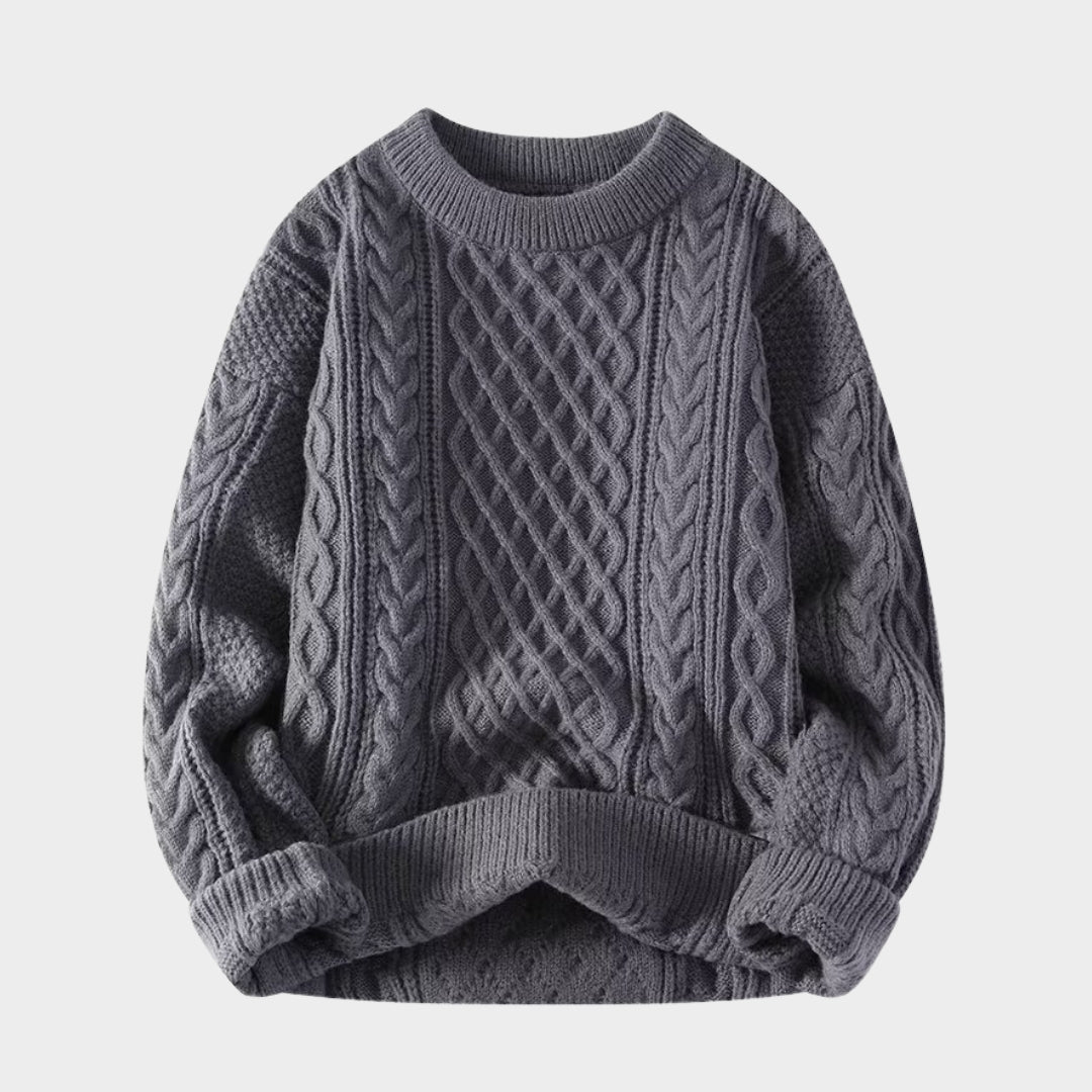 Men's Korean Fashion Sweater – Autumn Winter Warm Casual Loose Knit Pullover, Black/Khaki/Grey/Red, Cozy Material
