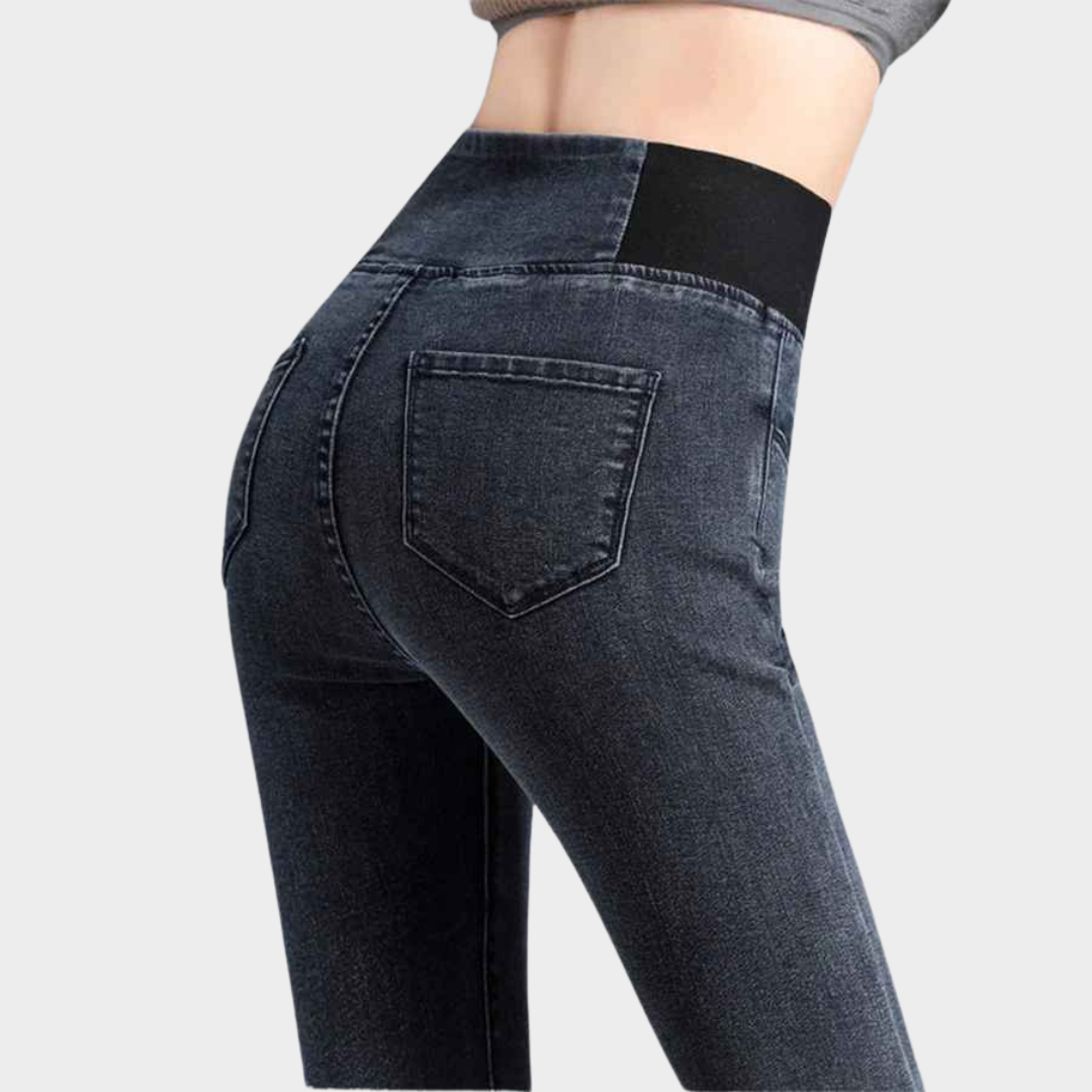 Women's High-Waist Skinny Jeans - Slim Fit Stretch Denim - Vintage Wash Pencil Trousers - Multiple Colours
