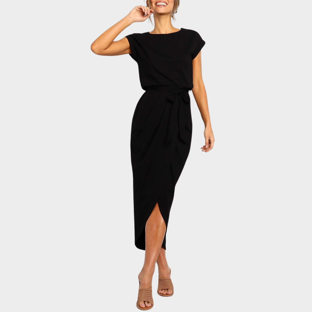 Women's Midi Dress – Adjustable Waist Belt – Elegant Fit – Soft & Comfortable – Multiple Colours