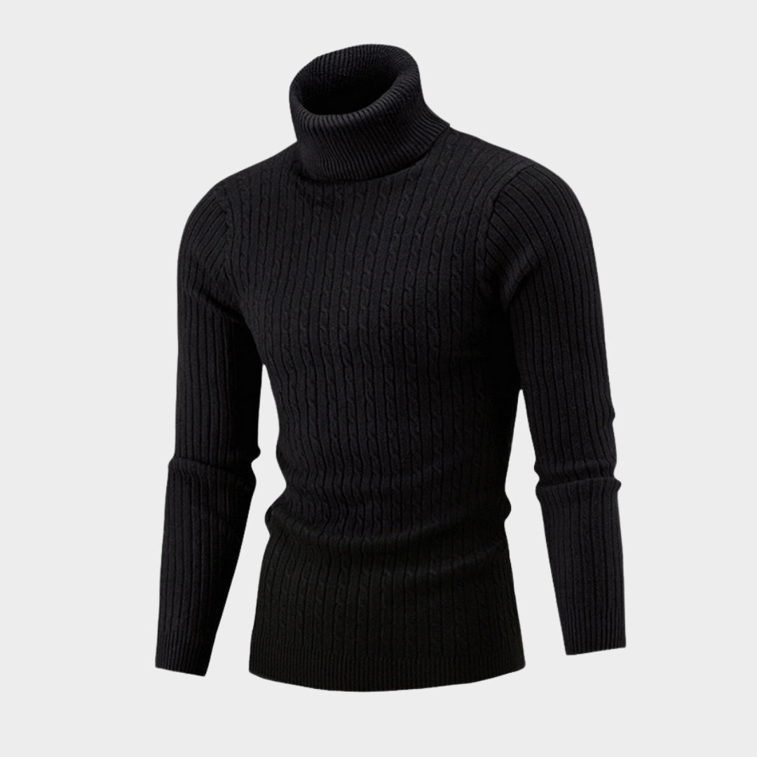 Men’s Turtleneck Sweater – Warm Cashmere Pullover, White, Black, Beige, and More