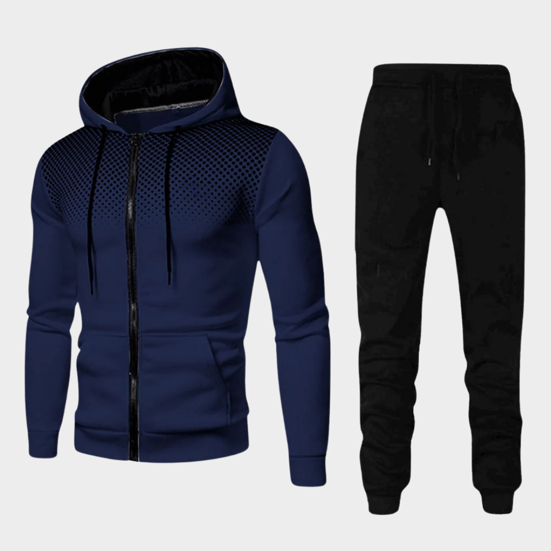 Men's Tracksuit – Zipper Hooded Sweatshirt & Sweatpants – Casual Jogging Set – Comfortable Fit – Multiple Colours