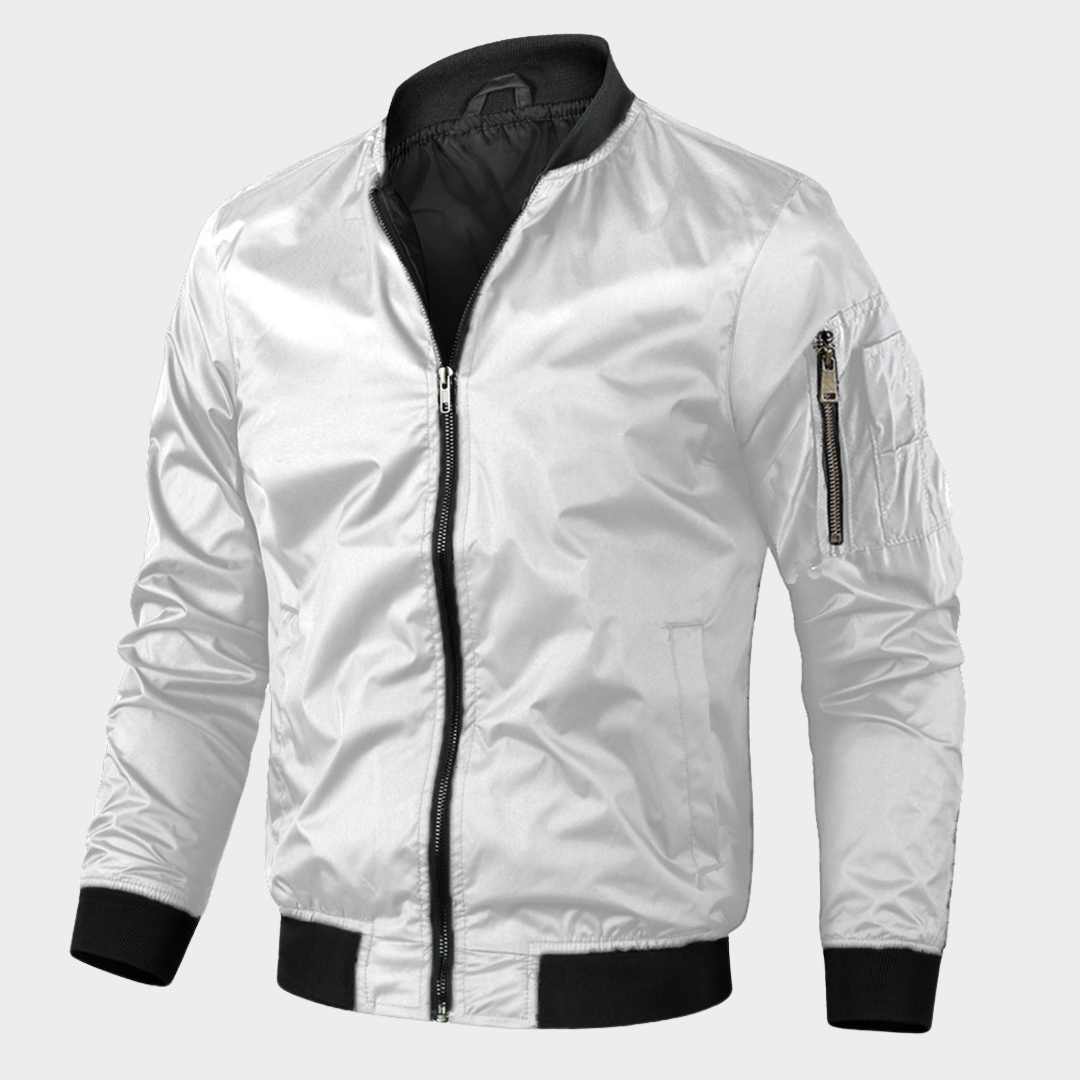Men's Bomber Jacket - Vintage Style - Soft Lining - Zipped Front - Multiple Colours