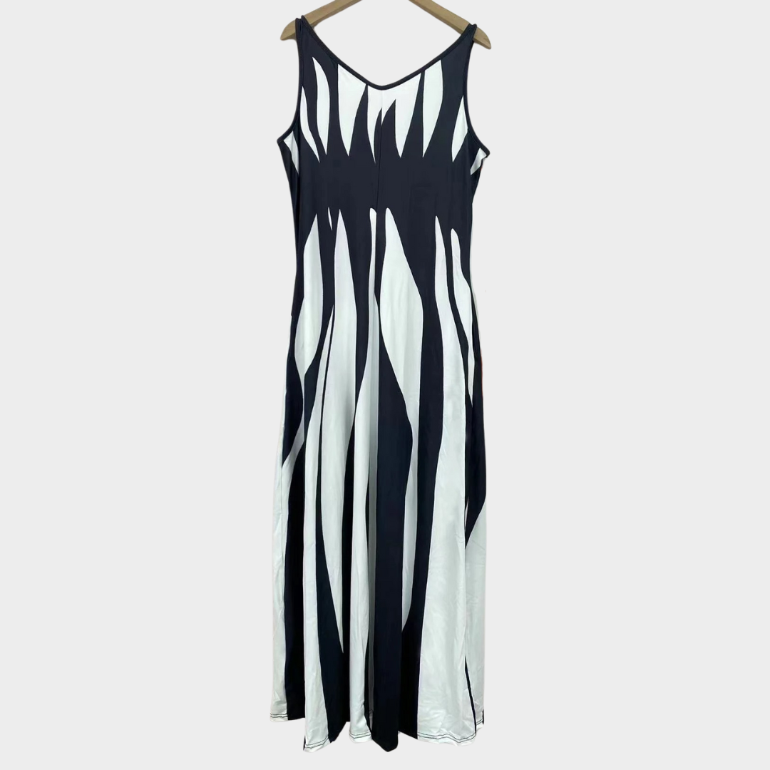 Women’s Printed V-Neck Long Dress – Elegant Flowing Maxi Dress – Lightweight Fabric – Multiple Colours