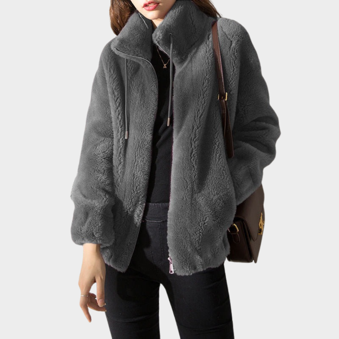 Women’s Fleece Jacket – Double-Sided Coral Fleece Thickened Soft Cozy Cardigan Outerwear – Multiple Colours