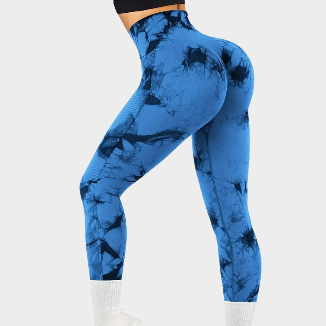 Women's Tie-Dye Seamless High-Waist Leggings - Butt-Lifting Stretch Fitness & Yoga Trousers - Multiple Colours