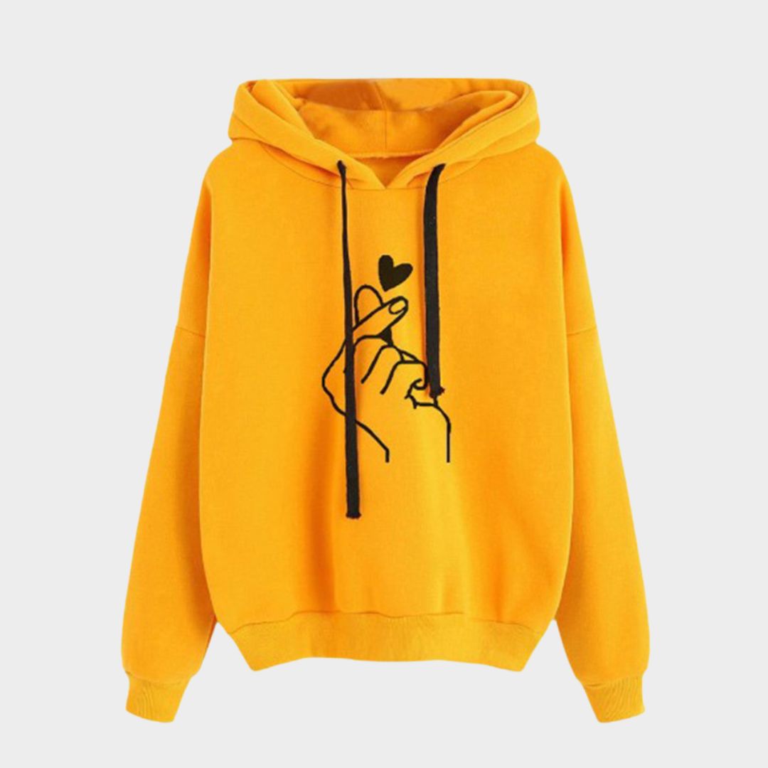 Women's Autumn Fleece Hoodie - Solid Color Korean Fashion Sweatshirt with Drawstring & Pockets (Yellow, Grey, and More)