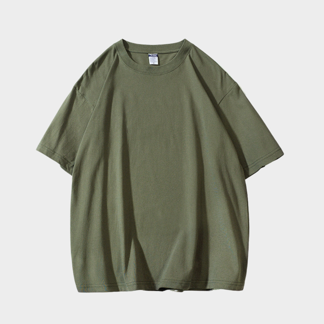 Men's Classic Cotton T-Shirt - Small Round Collar - Short Sleeve - Soft & Breathable - Multiple Colours