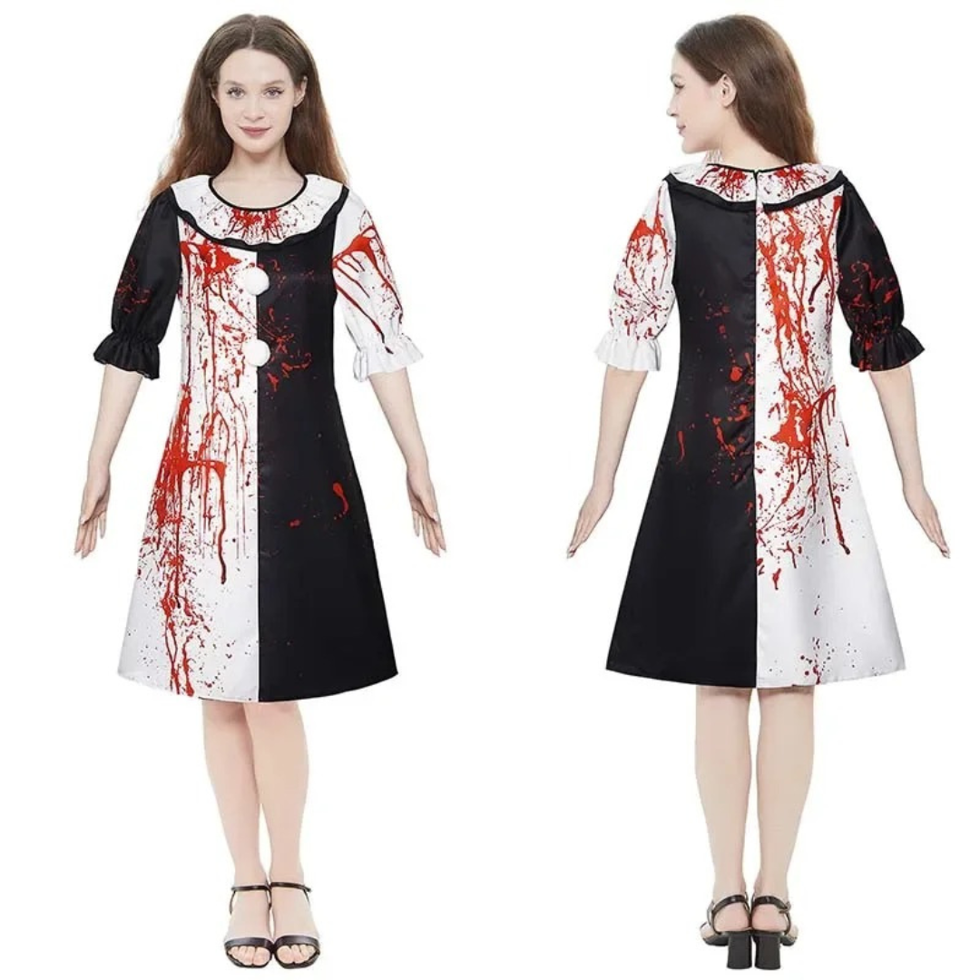 Women Art the Clown Halloween Costume – Horror Cosplay Jumpsuit with Full Set Options – Terrifier 3 Killer Clown Party Outfit