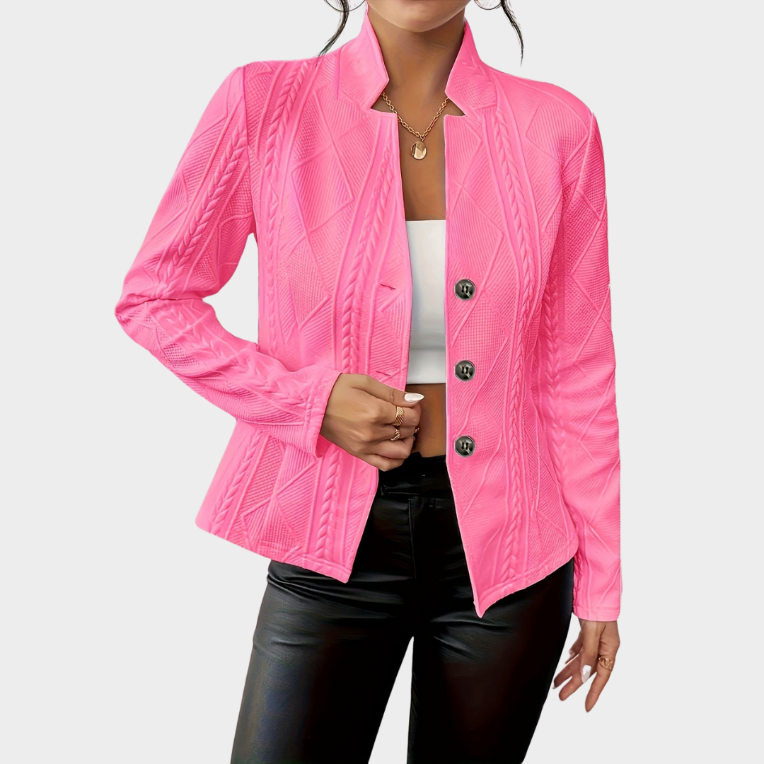 Women's Blazer – Knitted Fabric – Button Detail – Elegant & Comfortable – Multiple Colours