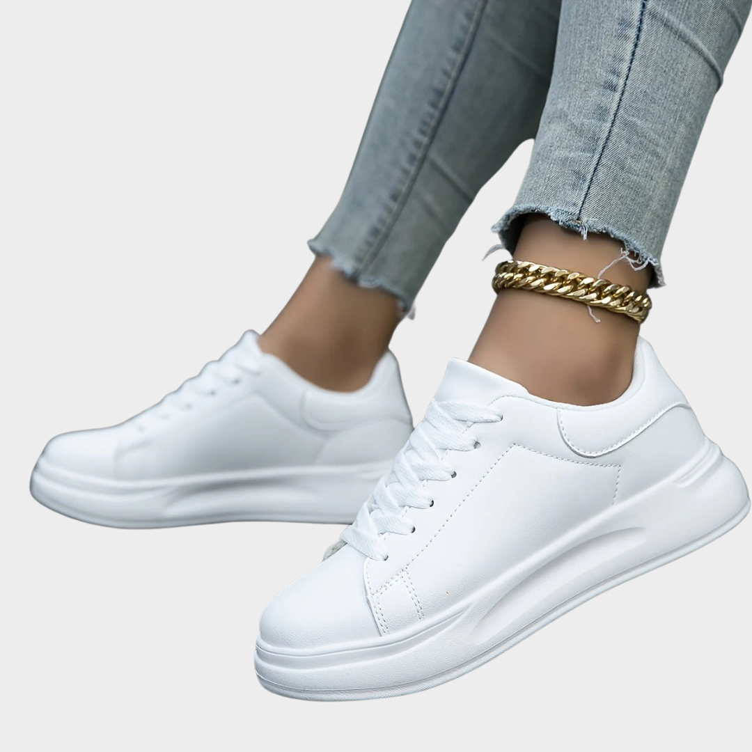 Women’s Waterproof Faux Leather Sneakers – Lightweight Casual Trainers – Wear-Resistant Sole – Multiple Colours