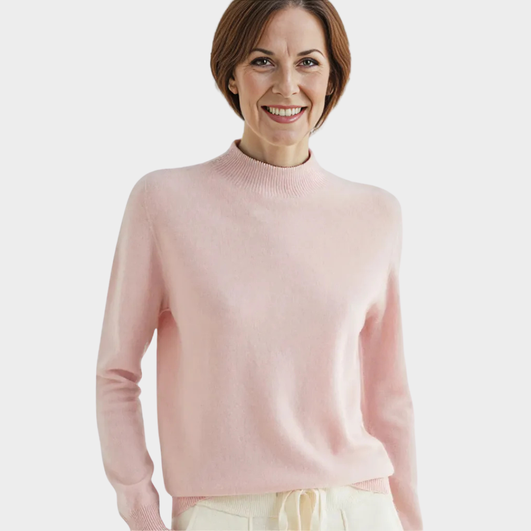 Women's Merino Wool Sweater – 100% Cashmere – Turtleneck – Long Sleeve – Warm & Soft Knit Pullover – Multiple Colours