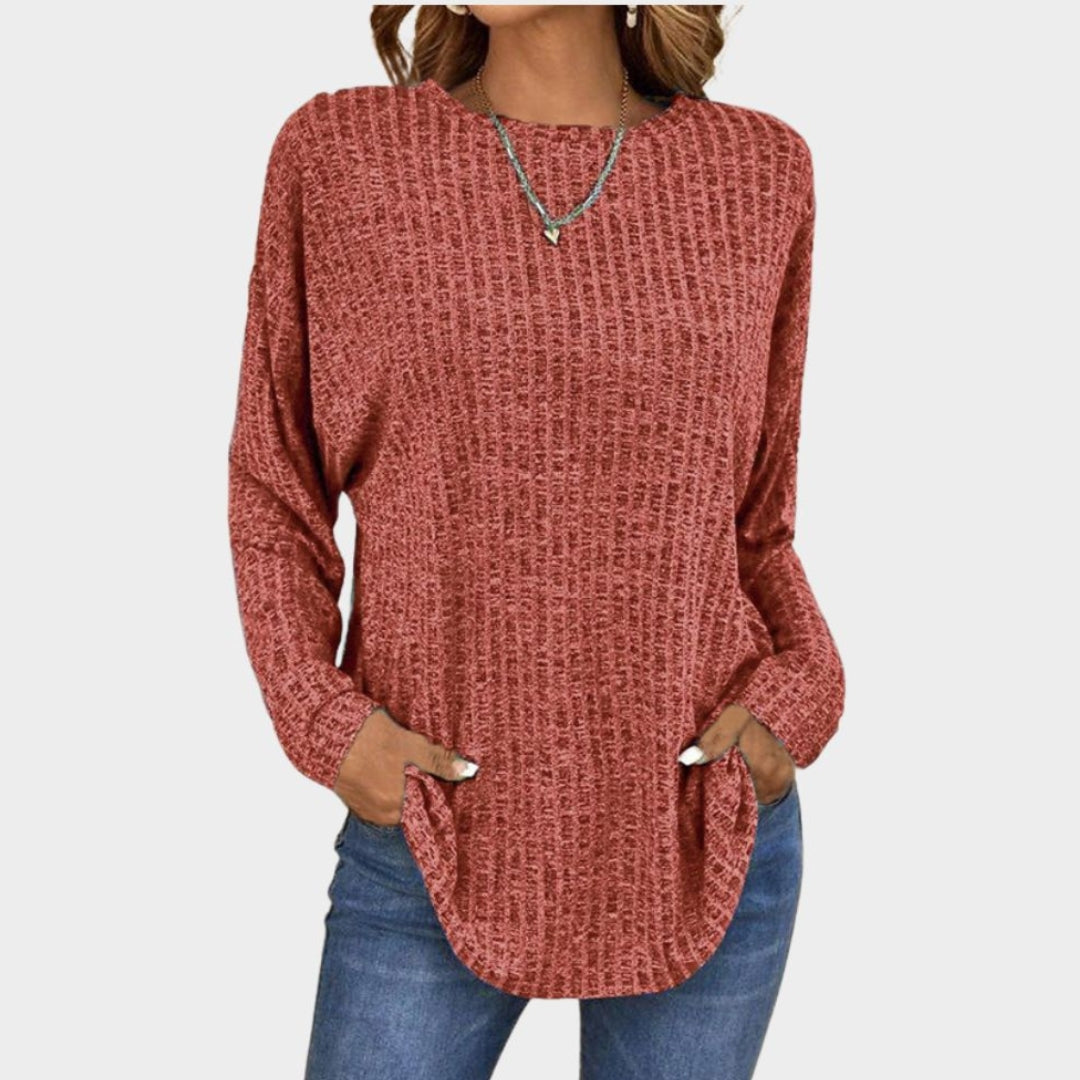Women's Oversized Long Sleeve T-Shirt - Casual Cotton Tunic Top, Streetwear (Khaki, Black, Blue, and More)