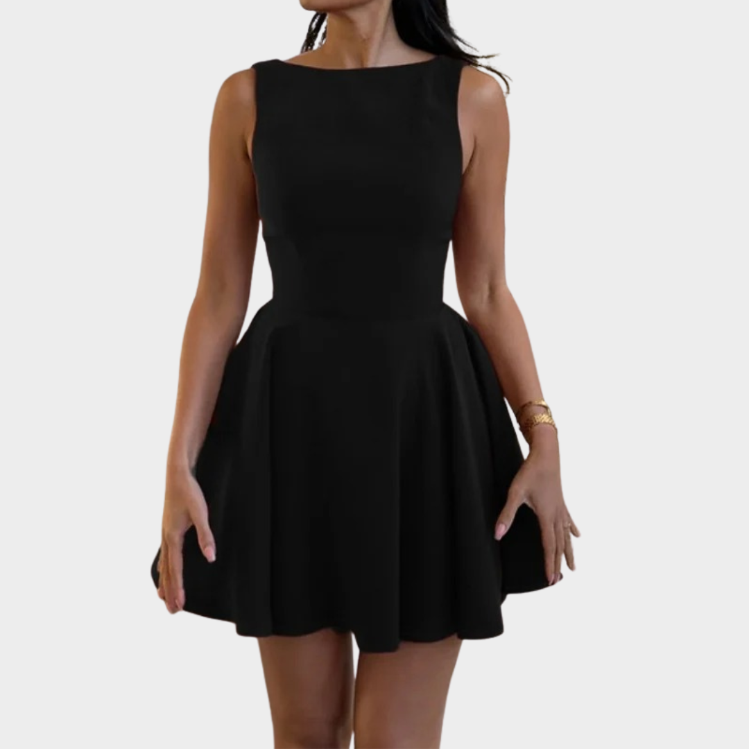 Women’s Sleeveless A-Line Mini Dress – Elegant Backless Cocktail Party Outfit with Flattering Fit – Multiple Colours